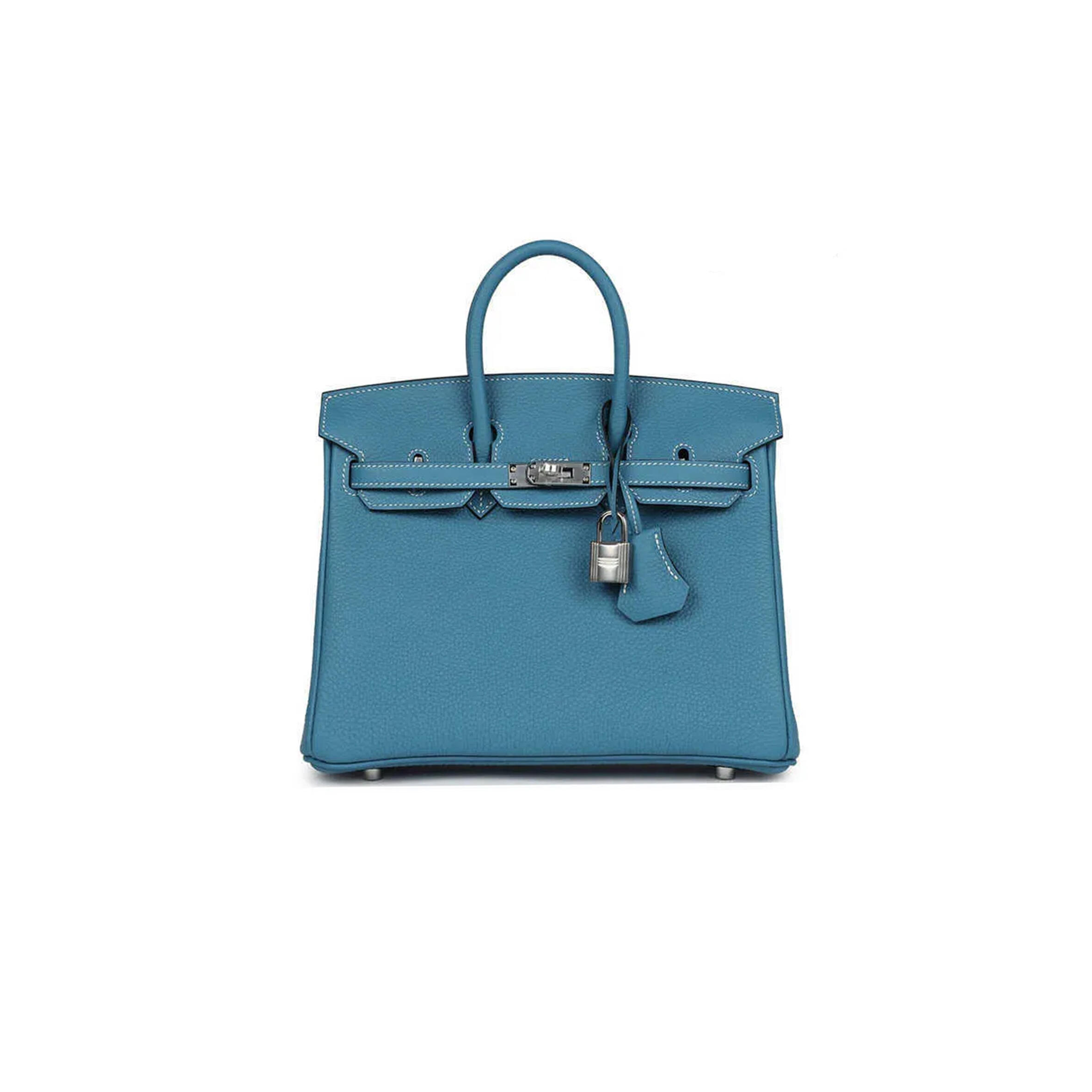 H**me5 BIRKIN 30 TOGO LEATHER DUCK BLUE SILVER BUCKLE 1015671846 (30*23*15cm) Master Quality
